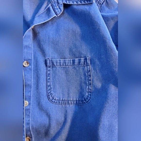 💙 3 for $30 💙 Haggar Blue Denim Shirt - Picture 4 of 6